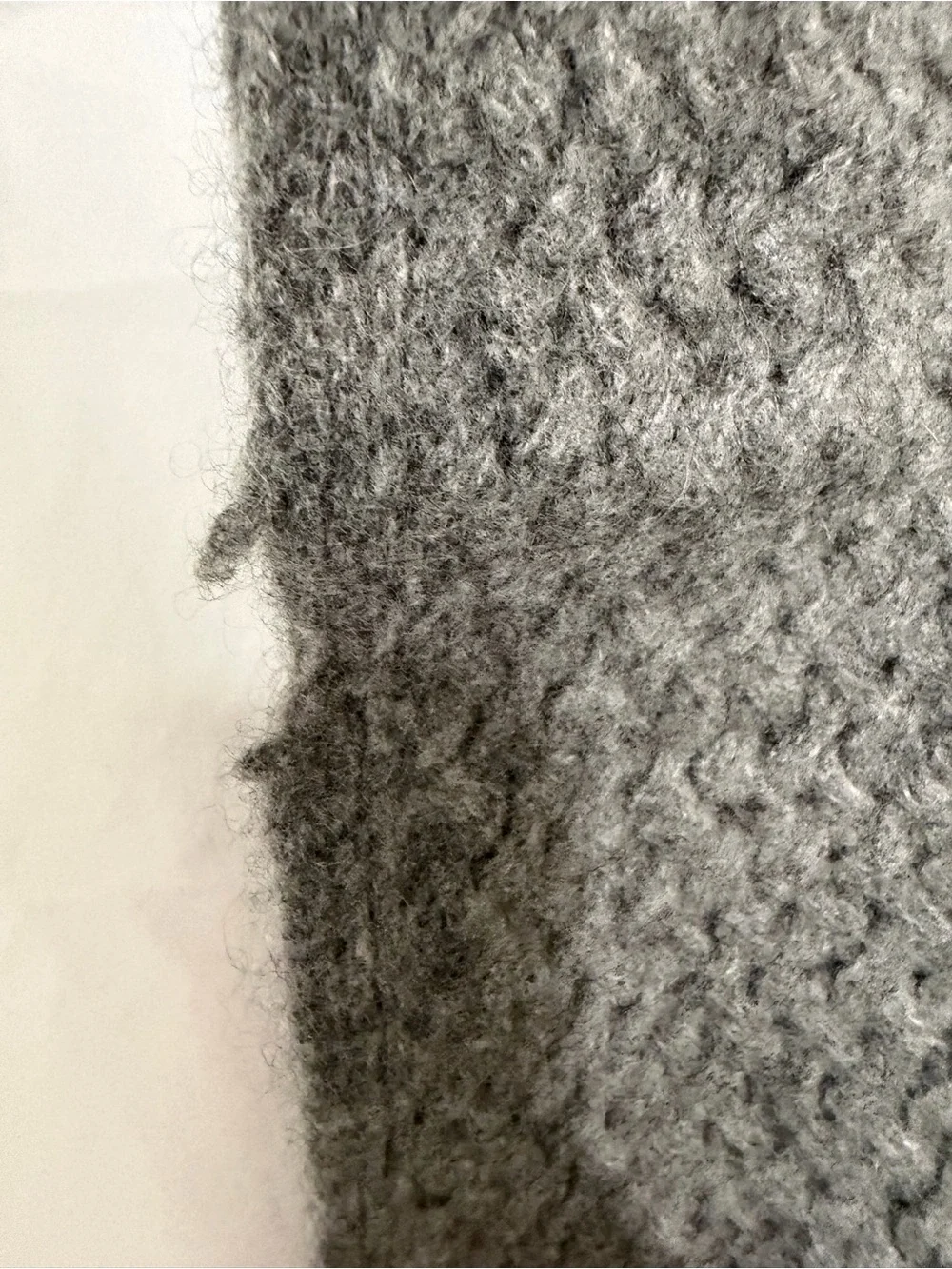 Soft Gray 100% Cashmere Knit Infinity Scarf